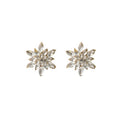 Luxury Micro Pave Zircon Snowflake Flower Studs With Silver Needle Elegant Sparkling Fashion Earrings view 5