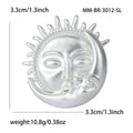 Matte Gold Alloy Sun Moon Brooch Pin For Creative Apparel Decoration view 6