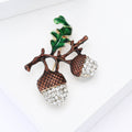 Metal Alloy Rhinestone Hazelnut Brooch For Coats And Blazers view 3