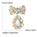Alloy Rhinestone Bow Brooch With Pendant For Women's Clothing view 5