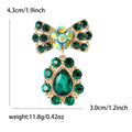 Alloy Rhinestone Bow Brooch With Pendant For Women's Clothing view 6