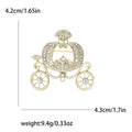 Alloy Rhinestone Pumpkin Carriage Brooch Fairy Tale Lapel Pin view 5