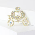 Alloy Rhinestone Pumpkin Carriage Brooch Fairy Tale Lapel Pin view 3