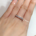Celebrity Style Simple Women's Single Row Round Zircon Band Ring, Stackable Couple Jewelry view 5