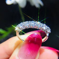 Celebrity Style Simple Women's Single Row Round Zircon Band Ring, Stackable Couple Jewelry view 1