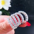Celebrity Style Simple Women's Single Row Round Zircon Band Ring, Stackable Couple Jewelry view 2
