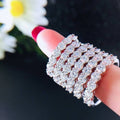 Celebrity Style Simple Women's Single Row Round Zircon Band Ring, Stackable Couple Jewelry view 3