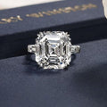 Luxury Square Simulated Diamond Ring With 10x10mm Sparkling Zircon Wedding Jewelry view 3