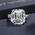 Luxury Square Simulated Diamond Ring With 10x10mm Sparkling Zircon Wedding Jewelry view 1