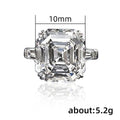 Luxury Square Simulated Diamond Ring With 10x10mm Sparkling Zircon Wedding Jewelry view 4