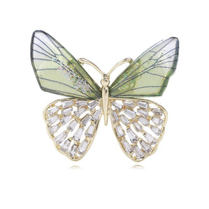 Alloy Gradient Rhinestone Butterfly Brooch For Cardigan Coat And Suit