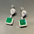Elegant Geometric Zircon Drop Earrings For Women, French Style Long Teardrop Dangle Jewelry view 4