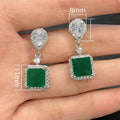 Elegant Geometric Zircon Drop Earrings For Women, French Style Long Teardrop Dangle Jewelry view 5