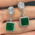 Elegant Geometric Zircon Drop Earrings For Women, French Style Long Teardrop Dangle Jewelry view 2
