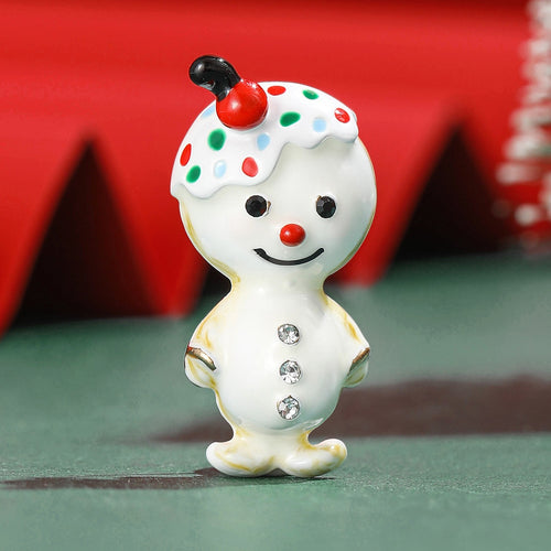 Alloy Enamel Snowman Brooch For Christmas Clothing Accessories