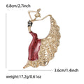 Alloy Enamel Peacock Dance Girl Brooch Pin For Women Apparel view 5