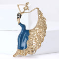 Alloy Enamel Peacock Dance Girl Brooch Pin For Women Apparel view 3