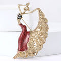 Alloy Enamel Peacock Dance Girl Brooch Pin For Women Apparel view 4