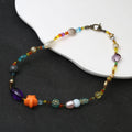 Korean Design Polymer Clay Rainbow Monster Dopamine Necklace With Crystal Heart Pearl Choker view 2