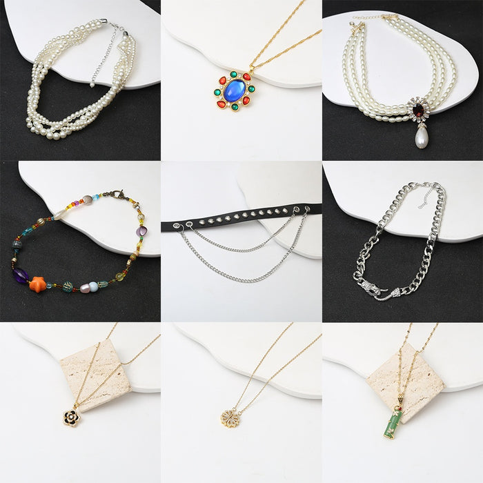 Korean Design Polymer Clay Rainbow Monster Dopamine Necklace With Crystal Heart Pearl Choker
