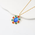 Korean Design Polymer Clay Rainbow Monster Dopamine Necklace With Crystal Heart Pearl Choker view 4