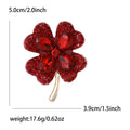 Alloy Rhinestone Four Leaf Clover Brooch Pin For Suits And Coats view 6