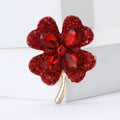 Alloy Rhinestone Four Leaf Clover Brooch Pin For Suits And Coats view 3