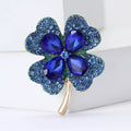 Alloy Rhinestone Four Leaf Clover Brooch Pin For Suits And Coats view 4