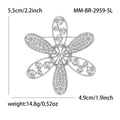 Alloy Rhinestone Flower Brooch Pin For Elegant Clothing Accessories view 5