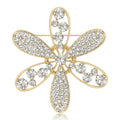 Alloy Rhinestone Flower Brooch Pin For Elegant Clothing Accessories view 1