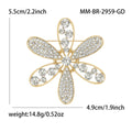 Alloy Rhinestone Flower Brooch Pin For Elegant Clothing Accessories view 4