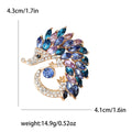 Alloy Rhinestone Crystal Hedgehog Brooch Pin For Unisex Apparel Accessories view 6