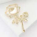 Alloy Shell Rose Flower Brooch Pin For Elegant Womens Clothing view 2