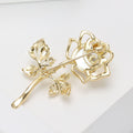 Alloy Shell Rose Flower Brooch Pin For Elegant Womens Clothing view 3