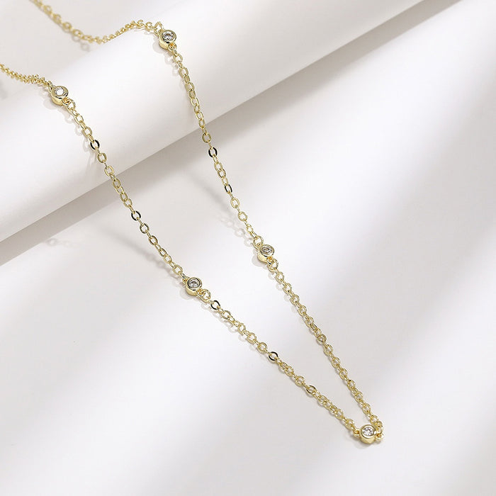 New Girls Choker Thin Necklace Korean Japanese Retro Spaced Bead Short Collarbone Chain