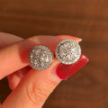 Round White Cubic Zirconia Stud Earrings Shiny Plated Fashion Jewelry Accessories For Women view 3