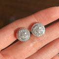 Round White Cubic Zirconia Stud Earrings Shiny Plated Fashion Jewelry Accessories For Women view 4