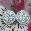 Round White Cubic Zirconia Stud Earrings Shiny Plated Fashion Jewelry Accessories For Women view 2