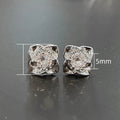 New Student Rhinestone Bauhinia Flower Stud Earrings Mini Floral Zircon Copper White Gold Plated Jewelry view 3