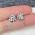 New Student Rhinestone Bauhinia Flower Stud Earrings Mini Floral Zircon Copper White Gold Plated Jewelry view 1