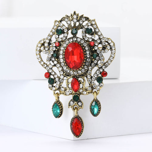 Metal Alloy Baroque Rhinestone Brooch For Blazers And Shawls