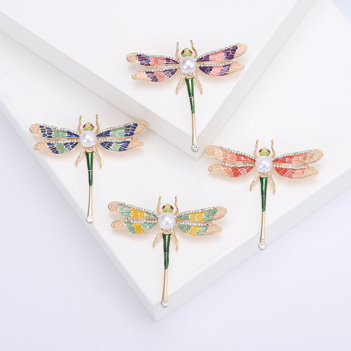 Enamel Alloy Dragonfly Brooch Pin For Creative Clothing Accessories