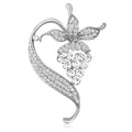 Alloy Rhinestone Grape Vine Brooch Pin For Women Apparel view 1