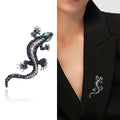 Alloy Rhinestone Gecko Brooch Pin For Trendy Animal Lapel Decoration view 2