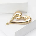 Smooth Alloy Heart Brooch Pin For Minimalist Coat And Suit Styling view 3