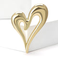 Smooth Alloy Heart Brooch Pin For Minimalist Coat And Suit Styling view 2