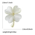 Alloy Cat Eye Stone Clover Brooch Pin For Women's Coats view 4