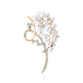 Alloy Pearl Brooch Pin For Elegant Clothing Decoration view 1