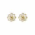 Elegant Vintage Crystal Flower Stud Earrings For Women, Summer Statement Alloy Floral Large Earrings view 5
