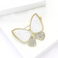 Alloy Rhinestone Shell Butterfly Brooch Pin For Suits And Coats view 2